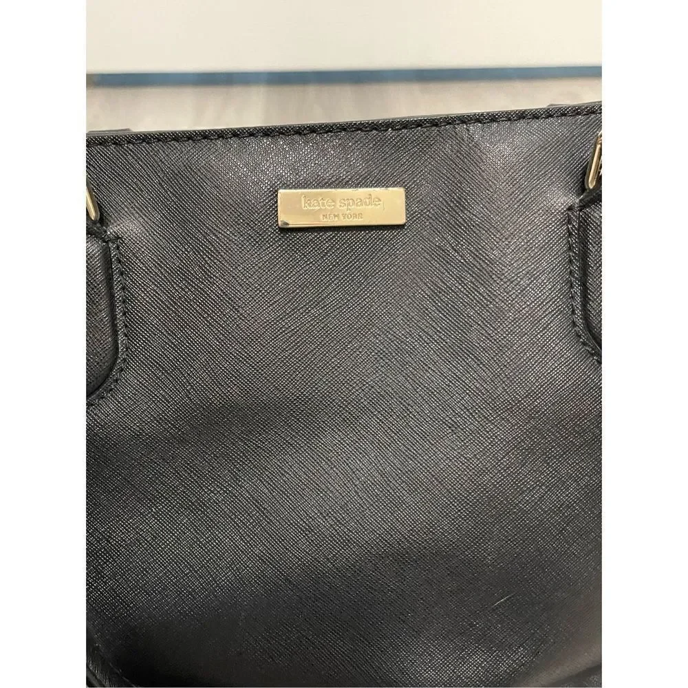 Kate Spade Black Leather Zip Tote